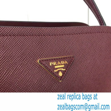 Prada Medium Saffiano Leather Matinee Bag 1BA282 Burgundy 2020