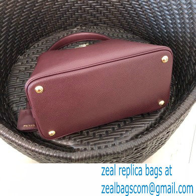 Prada Medium Saffiano Leather Matinee Bag 1BA282 Burgundy 2020