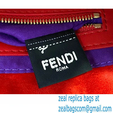 Fendi Vintage Suede Baguette Shoulder Bag Red 2021