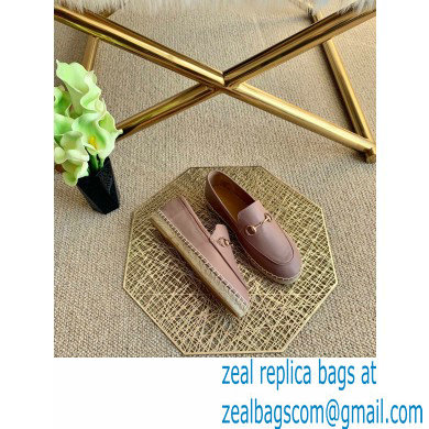 Gucci Leather Horsebit Espadrilles Dusty Pink 2021