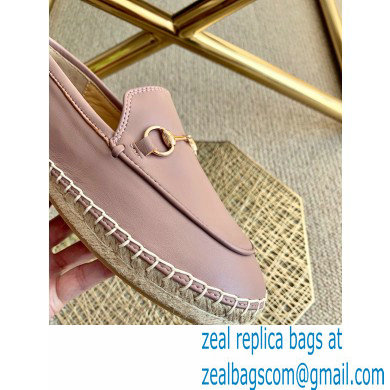 Gucci Leather Horsebit Espadrilles Dusty Pink 2021