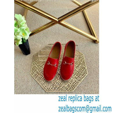 Gucci Leather Horsebit Espadrilles Red 2021