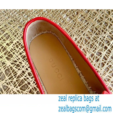 Gucci Leather Horsebit Espadrilles Red 2021