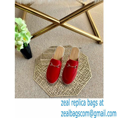 Gucci Leather Horsebit Espadrilles Slippers Red 2021