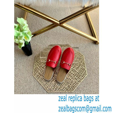 Gucci Leather Horsebit Espadrilles Slippers Red 2021