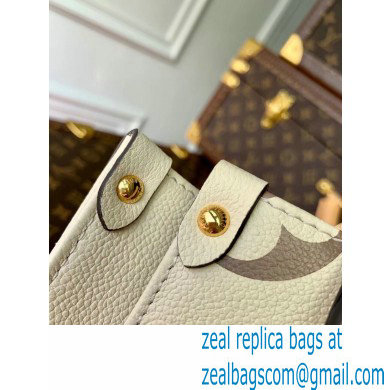 Louis Vuitton Bicolor Onthego PM Bag Monogram Empreinte Leather M45654 Cream/Bois de Rose Pink 2021