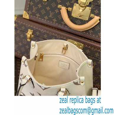 Louis Vuitton Bicolor Onthego PM Bag Monogram Empreinte Leather M45654 Cream/Bois de Rose Pink 2021