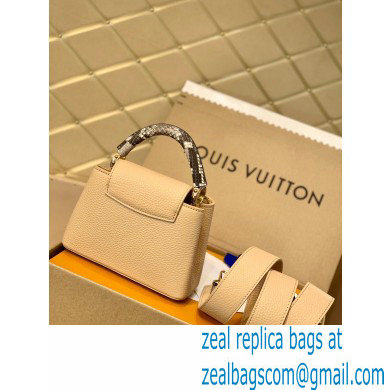 Louis Vuitton Capucines Mini Bag Python Handle M55923 Beige