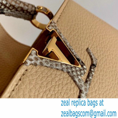 Louis Vuitton Capucines Mini Bag Python Handle M55923 Beige