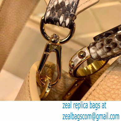 Louis Vuitton Capucines Mini Bag Python Handle M55923 Beige