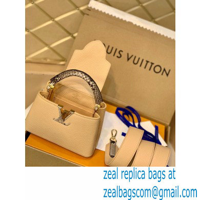 Louis Vuitton Capucines Mini Bag Python Handle M55923 Beige