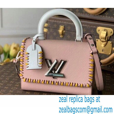 Louis Vuitton EPI Braided Twist MM Bag with Top Handle M57318 Rose Ballerine Pink 2021