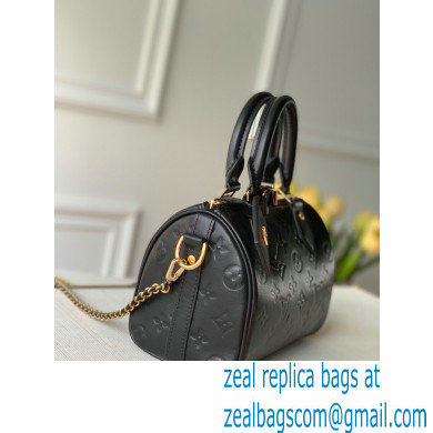 Louis Vuitton Lambskin Embossed Leather Speedy BB Bag M57111 Black 2021