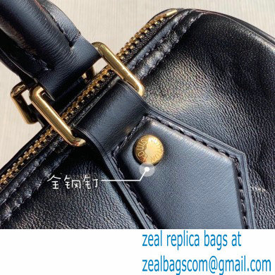 Louis Vuitton Lambskin Embossed Leather Speedy BB Bag M57111 Black 2021