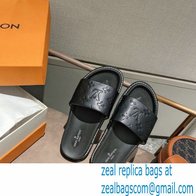 Louis Vuitton Monogram-embossed Slides Mules Black 2021