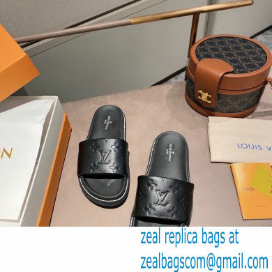 Louis Vuitton Monogram-embossed Slides Mules Black 2021