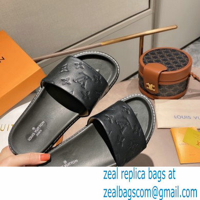 Louis Vuitton Monogram-embossed Slides Mules Black 2021