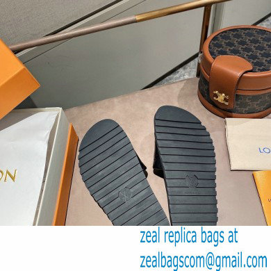 Louis Vuitton Monogram-embossed Slides Mules Black 2021