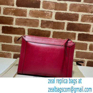 Gucci Small Shoulder Bag with Double G 648999 Leather Red 2021