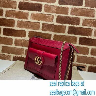 Gucci Small Shoulder Bag with Double G 648999 Leather Red 2021