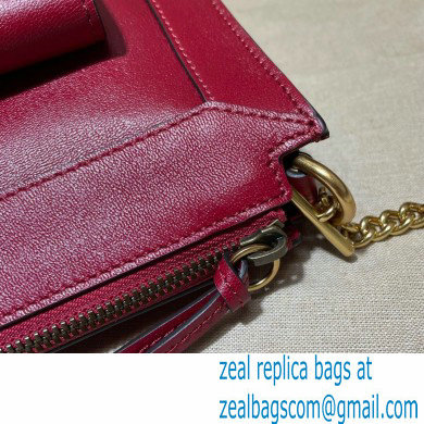 Gucci Small Shoulder Bag with Double G 648999 Leather Red 2021