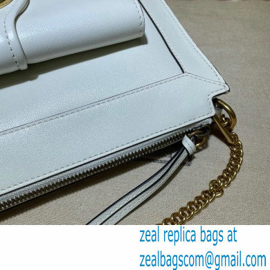 Gucci Small Shoulder Bag with Double G 648999 Leather White 2021