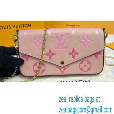 Louis Vuitton Monogram Empreinte Leather Felicie Pochette Bag M80498 Bouton de Rose Pink By The Pool Capsule Collection 2021