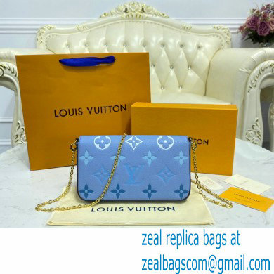 Louis Vuitton Monogram Empreinte Leather Felicie Pochette Bag M80498 Summer Blue By The Pool Capsule Collection 2021