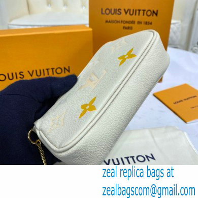 Louis Vuitton Monogram Empreinte Leather Mini Pochette Accessoires Bag M80501 Cream/Saffron By The Pool Capsule Collection 2021