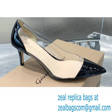 Gianvito Rossi Heel 7cm Plexi Pumps Patent Black