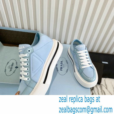 Prada Sheepskin Lining Platform Sneakers in Blue P03 2021