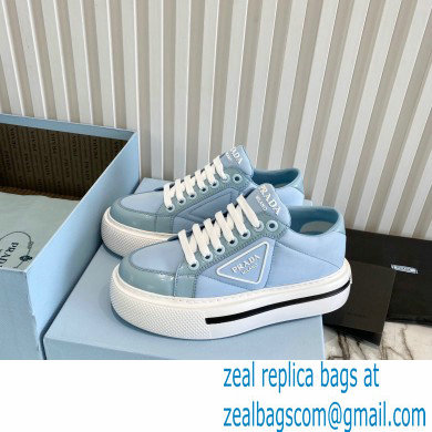 Prada Sheepskin Lining Platform Sneakers in Blue P03 2021