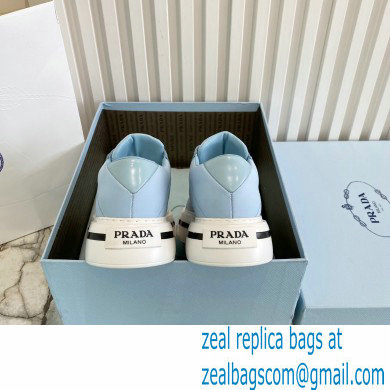 Prada Sheepskin Lining Platform Sneakers in Blue P03 2021