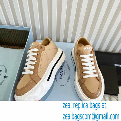 Prada Sheepskin Lining Platform Sneakers in Brown P04 2021