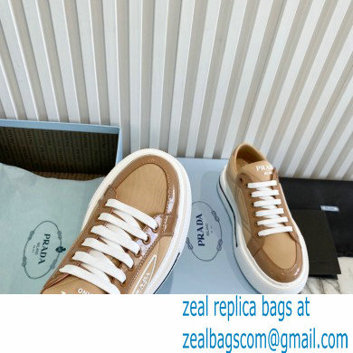 Prada Sheepskin Lining Platform Sneakers in Brown P04 2021