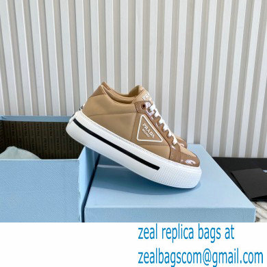 Prada Sheepskin Lining Platform Sneakers in Brown P04 2021