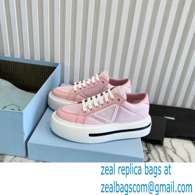 Prada Sheepskin Lining Platform Sneakers in Pink P02 2021