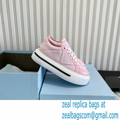 Prada Sheepskin Lining Platform Sneakers in Pink P02 2021