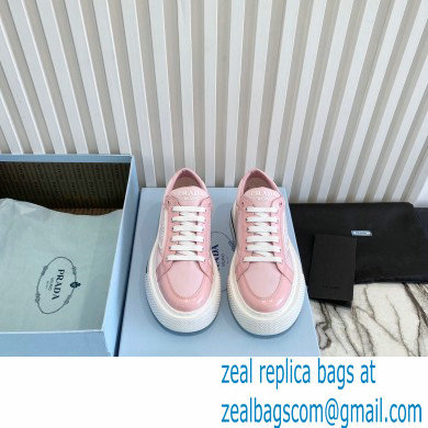 Prada Sheepskin Lining Platform Sneakers in Pink P02 2021