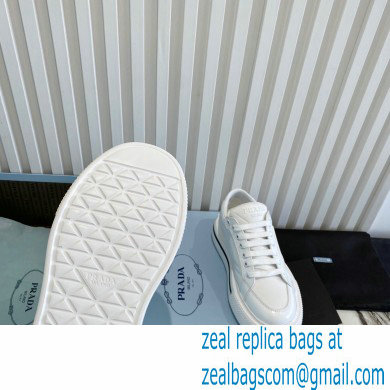 Prada Sheepskin Lining Platform Sneakers in White P01 2021