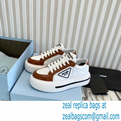 Prada Sheepskin Lining Platform Sneakers in White P06 2021