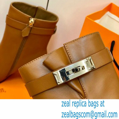 Hermes Saint Germain Ankle Boots Brown Handmade