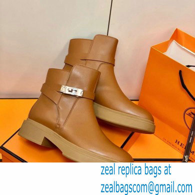 Hermes Veo Ankle Boots Brown Handmade