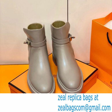 Hermes Veo Ankle Boots Gray Handmade