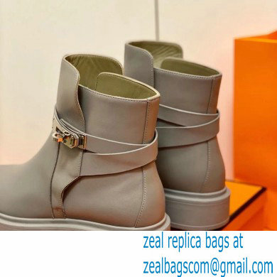 Hermes Veo Ankle Boots Gray Handmade