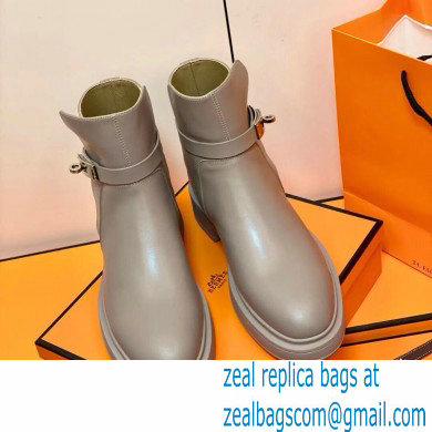 Hermes Veo Ankle Boots Gray Handmade