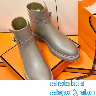 Hermes Veo Ankle Boots Gray Handmade