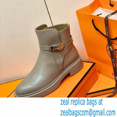 Hermes Veo Ankle Boots Gray Handmade