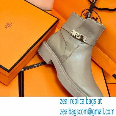 Hermes Veo Ankle Boots Gray Handmade