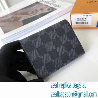 Louis Vuitton Enveloppe Carte de visite Card Holder Damier Graphite Canvas N63338